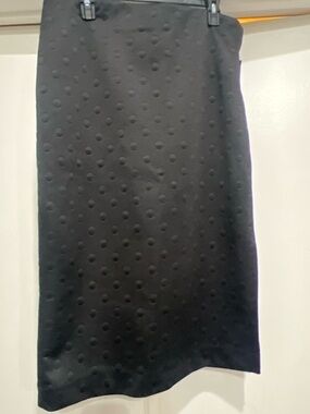Worthington Black Textured Dot Pencil Skirt